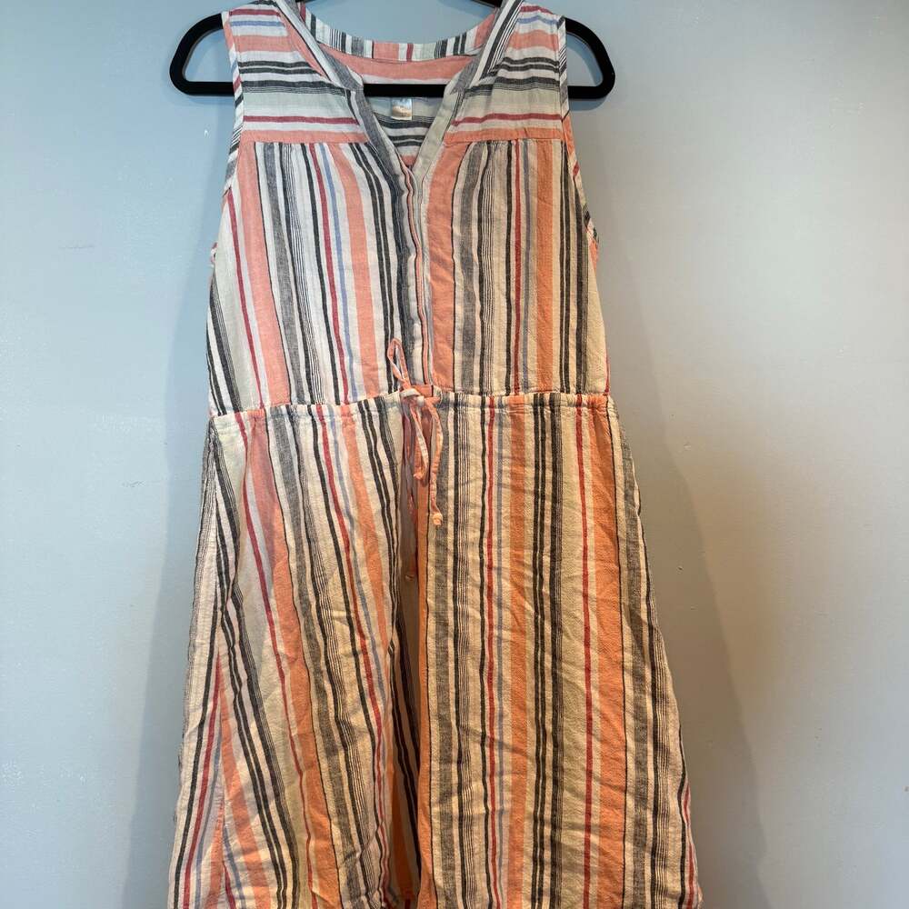 Christopher & Banks Striped Linen Blend Sleeveless Dress – Size Medium